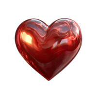 3d rendering of a red heart on a transparent background png