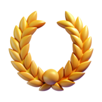 Decorative Laurel Wreath 3D Icon for Design Element png