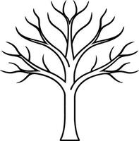 Bare Tree Line Art - Minimalist Leafless Tree Illustration vector
