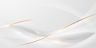 Abstract white background with gold lines vector