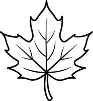 Maple Leaf Outline - Hand-Drawn Autumn Leaf Illustration vector