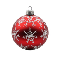 A red ornament with snowflakes on it png