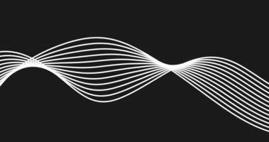 Abstract wavy lines on a black background vector