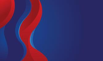 Blue abstract background with red waves vector
