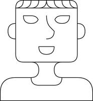 Minimalistic Line Drawing of a Smiling Face with Abstract Features vector