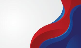 Blue and red abstract shiny waves background. Futuristic wavy banner design vector