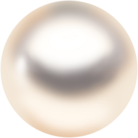 Image of a single round pearl on a transparent background. The surface of the pearl looks smooth and shiny. By grading from light to slightly dark. png