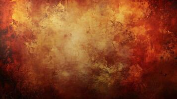 Abstract Painting with Warm Tones of Orange and Red. Evokes feelings of heat, energy, and artistic expression in a textured design. photo