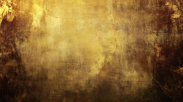 Abstract golden grunge background with a rustic texture, offering a vintage feel and warm metallic tones for design applications. photo