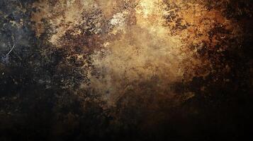 Abstract textured background with dark and light areas, brown spots, and a worn surface. A mix of gradients and shades creates a sense of depth. photo