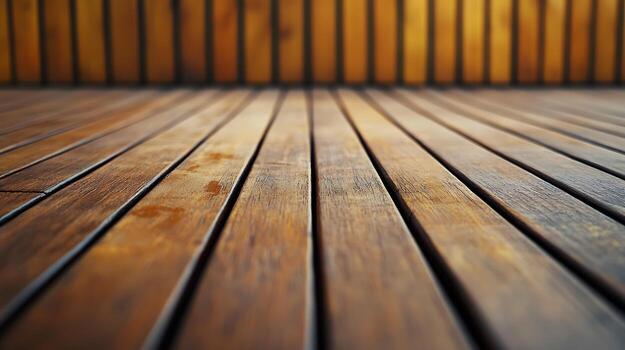 Warm wood planks create a simple stage, their parallel lines drawing the eye to the abstract intersection of light and texture. photo