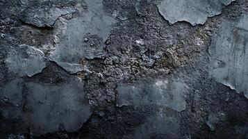 Textured wall surface with peeling layers revealing the raw material underneath in a study of decay and material. photo