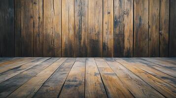 Rustic wooden planks create a textured background with natural grain and warm tones. Ideal for photography and design projects. photo