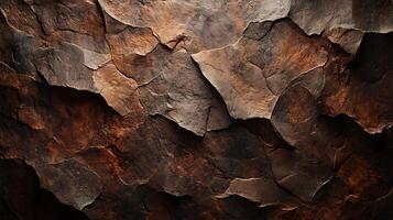 A close-up of rugged rock layers showcasing a rich tapestry of earthy tones, from deep browns to soft grays, creating a textured surface. photo
