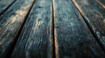 Rustic wooden planks with a textured surface, showcasing the grain and patterns of natural wood in a detailed perspective. photo