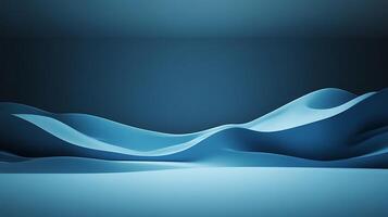 Serene Blue Wave Abstract A soothing seascape of undulating forms and soft shadows in shades of blue, creating a peaceful, dreamy atmosphere. photo