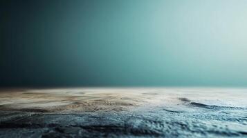 Earthy surface beneath an abstract blue gradient backdrop. Serene, minimalistic composition evokes natural textures and subtle color variations. photo