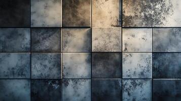 Textured Surface A mosaic of weathered squares with a blend of grayscale tones and subtle surface variations creating a unique visual photo