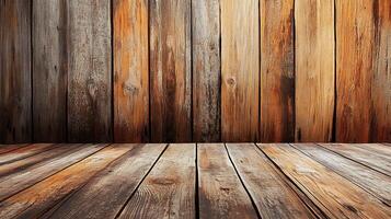 Rustic wood background featuring weathered planks, perfect for photography backdrops, product displays, and texture overlays. photo