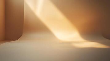 Abstract depiction of flowing light and shadows, creating a smooth, minimalist composition with gradient surfaces. Light effects concept. photo