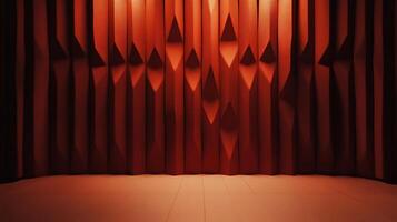 Abstract Texture A visually striking image featuring a geometrically textured wall with dramatic lighting and a minimalist floor. photo