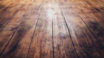 Rustic wood planks form a textured surface, highlighting grain patterns and warm tones in a close-up view, showing flooring design elements. photo