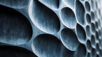 Geometric Concrete A repeating oval pattern with shadows creates a dynamic and abstract visual effect. Texture and depth are key features. photo