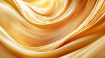 Abstract golden waves cascade across the frame, forming a luxurious and fluid texture, creating an immersive visual experience. photo