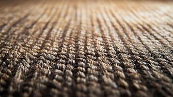 Close-up of woven material shows texture and pattern. Earthy tones create a warm and inviting feel. Abstract pattern in brown and tan. photo