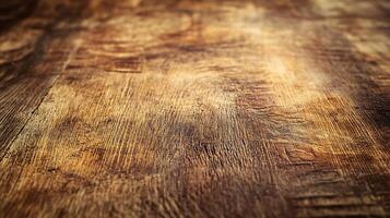 Detailed view of an old, weathered wooden surface displaying grain patterns and texture, highlighting its natural, rustic aesthetic. photo