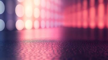 Abstract illuminated background with a surface texture and out-of-focus lights casting soft gradients in a vibrant pink and blue palette. photo