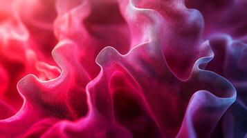 Abstract wavy structures with vibrant pink and purple hues, creating a fluid and organic feel, reminiscent of soft, flowing fabric. photo