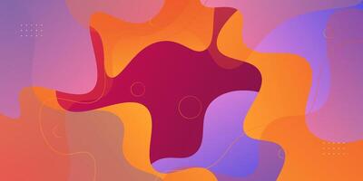 Purple and orange geometric business banner design. Creative banner design with wave and line shapes as template. Simple design on horizontal banner. vector