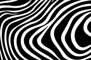 Abstract black wavy lines isolated on transparent background creating a hypnotic pattern. Flat graphic style. Concept of optical illusion and movement. illustration. vector
