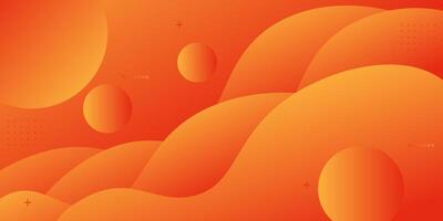 Orange dynamic abstract background with simple wave design. Creative gradient background. Smart 3D cover design for business design. Eps10 vector
