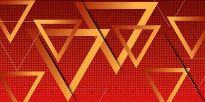 Orange gradient background with overlapping triangles. Modern frame paper cut pattern on red background. Eps10 vector