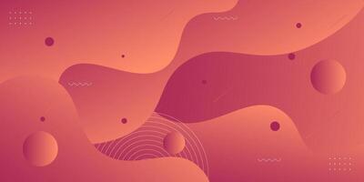 Abstract red and orange soft banner background with 3D wave shape pattern design. Creative banner for promotion. Smart design. Eps10 vector
