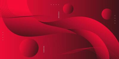 Red geometric business banner design on background. Creative banner design with wave shape and lines as template. Simple horizontal banner. Eps10 vector