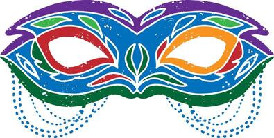 a colorful carnival mask with beads on it vector
