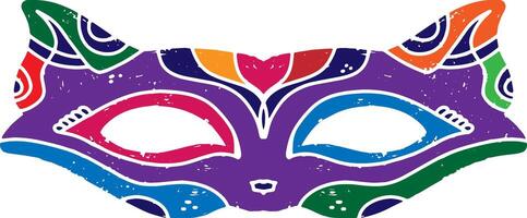 a colorful cat mask with a colorful pattern vector