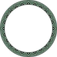 round green border ornament. Native American tribes framework, circle vector