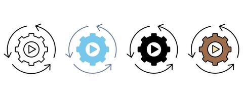 automation concept line icon.. Simple element illustration. automation concept outline symbol design. vector