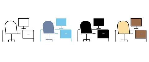 workstation concept line icon. Simple element illustration. workstation concept outline symbol design. vector