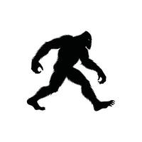Mysterious Bigfoot Silhouette - Dynamic Mid-Stride Pose for Folklore and Nature Designs vector
