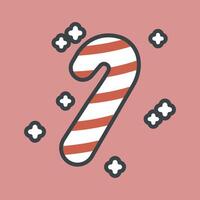 blink candy cane with outline flat design vector