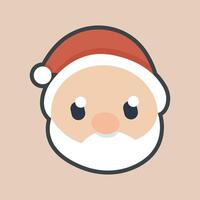 old santa head with outline flat design. vector