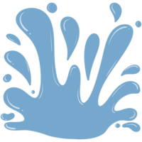 Light blue abstract drops with curved edges and small drop shapes. All in flat cartoon style. on a transparent background. png