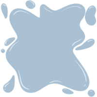 Light blue amorphous droplets with a 3D shiny appearance, similar to paint splashes or liquid drops on a transparent background. png