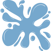 Light blue splash style with rounded shapes and scattered drops. Flat design on transparent background. png