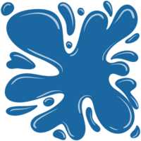 Bright blue paint splashes on a transparent background. Create abstract shapes reminiscent of explosions. Splashes vary in size and severity. png